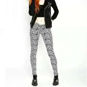 Daang Goodman Tripp Creme/Black Animal Print Stretch Skinny Pants Size 1